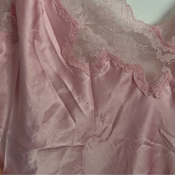 Victoria’s Secret Pink Lace Trim Satin Chemise Dress-Women’s Size Medium - Picture 4 of 8